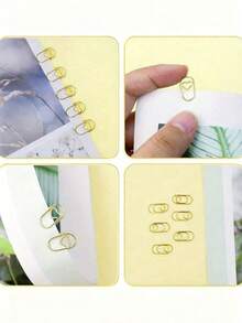 100pcs/50pcs/20pcs Mini Heart-Shaped Golden Paper Clips, Creative Metal Office Supplies Suitable For Study, Office, Home
