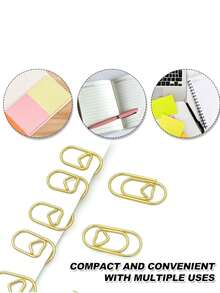 100pcs/50pcs/20pcs Mini Heart-Shaped Golden Paper Clips, Creative Metal Office Supplies Suitable For Study, Office, Home