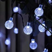2025 Latest 20/50/100 LED Solar Powered Outdoor Crystal Ball Lights, 8 Modes Solar Fairy Lights, Bubble Ball Fairy Lights, Christmas Decor, Villa Garden New Year String Lights, Summer & Autumn - Universal
