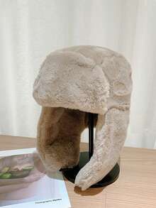 قبعة رجالية من الفرو الاصطناعي، قبعة شتوية روسية مع إبزيم، قبعة دافئة للشتاء للتزلج والدراجات، مع أذرع واقية للأذن