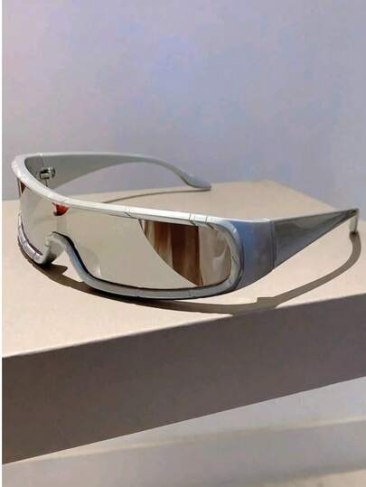 1 Pair Unisex Y2K Futuristic Cyberpunk Style Fashion Rimless Fashion Glasses