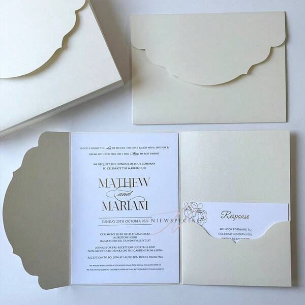 10/20/25 Pieces Tri-Fold Pocket Wedding Invitation Cover,Engagement XV Birthday Baptism Simple Invitations Envelope,DIY Invitation,5*7inch Invitation,Pocket Invitation,Custom Invitation,New Design For The Cover.Christmas Card