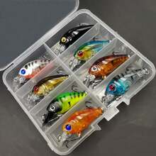 8pcs/1pc Premium Floating Crank Bait Minnow Fishing Lure Set - Realistic Topwater Artificial Bait For Successful Fishing