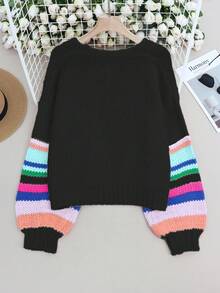 Áo khoác cardigan dệt kim dài tay dày dặn, kiểu dáng retro thu đông mới dành cho nữ, màu kem tương phản dễ thương, mềm mại, nhiều màu sắc, phù hợp cho mùa đông, đi học, phong cách Y2K, thời trang đường phố, phong cách vintage, hoàn hảo cho hẹn hò, ăn uống và các hoạt động ngoài trời. - màu đen - Xem 8