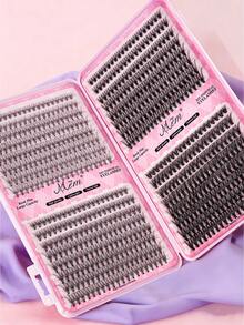 640 pestañas postizas naturales y suaves, 10D 20D 30D 40D volumen mixto de 8-16 mm, rizado D, densidad de 0.07 mm, para extensión de pestañas DIY hecha a mano para maquillaje diario, cosplay de manga, caja de regalo mejorada con grupos de pestañas individuales y postizas - Negro - Ver 3