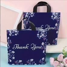 5/10/50pcs Premium Gift Bags, Thank You Shopping Bags With Soft Loop Handles - Multipurpose Shopping And Party Favor Bags For Weddings, Birthdays, And More - Durable Plastic Craft Bags For Home Decor, Room Decor, And Christmas Decorations