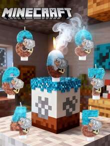 Minecraft Une collection commémorative de poulets tropicaux de Minecraft, bougies d'anniversaire numériques de poulet tropical DIY - faites de cire dégradée, bougies numériques de luxe créant une atmosphère festive, en forme de chiffres, convenant aux célébrations de fêtes, aux fêtes, à la décoration de cupcakes et de gâteaux.