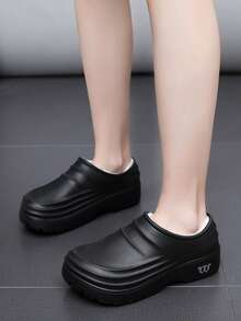 1 Pair Women's Anti-Slip, Waterproof, Oil-Resistant, Warm, Durable Kitchen/Work Shoes With Soft Soles, Suitable For Hotel Kitchens And Food Factories - Black - View 9