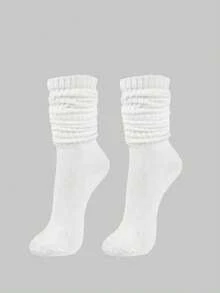 5/6/10/20 双女式小腿袜，黑白灰混合，时尚折叠袜，家居毛绒袜，健身运动袜