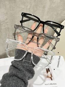 3-Pack Unisex Square Casual Versatile Glasses, Suitable For Reading, Gaming, Computer, Phone Use, Anti-Eyestrain Clear Lens Accessories