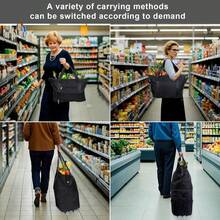 Shopping Bags And Cart - Black - View 2