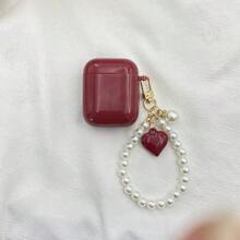 1pc Red Pearl Chain Earphone Case, New Wireless Earphone Protective Cover, Apple Earphone Protective Case, Boyfriend/Girlfriend Gift - Red - View 11