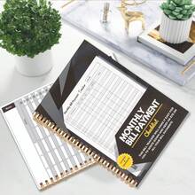 1 Stück spiralgebundenes Rechnungsverfolgungsheft: Monatliche Rechnungszahlungscheckliste mit Spiralbindung 21x14 cm