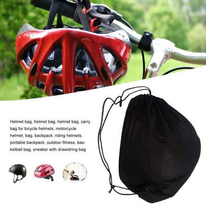2-Pack Drawstring Motorcycle Helmet Bags – 44cm X 42cm, Durable Polyester Fleece For Motorcycle, Bicycle, Ski & More Helmets