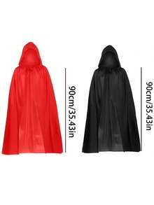 1 pieza Capa con capucha de Halloween, Accesorios de disfraz de bruja, Disfraces de mascarada, Suministros de decoración de Halloween, Decoración para celebración familiar para bruja, diablo, vampiro y disfraz, Cosplay, Actuación, Prop Opción ideal para regalos, Disfraces navideños
