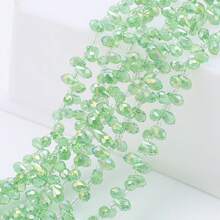 约95颗5*8毫米水滴形玻璃珠，彩色镀AB彩DIY饰品吊坠，适用于手工配件、鞋子、包包、发饰、节日礼物、生日礼物等。 - 5*8mm橫孔水滴 - 查看 20