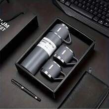 SOKANY A Set Of Main Cups Of 500ml-With 2 Additional Matching Small Cups, Stainless Steel Cup Set, Heat Insulation, Leak-Proof, Can Be Used To Hold Hot And Cold Drinks-Ideal For Travel, Business And School-Water Bottles, Outdoor Supplies, Sports Water Bottles - Black - View 7