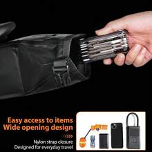 NEWBOLER 1.5升自行车鞍座包 PVC防水自行车尾包 山地公路车包 卷口封口收纳袋 自行车骑行配件 - 彩色 - 查看 6