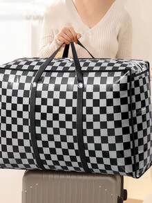 1 件大容量可折叠搬家袋、万圣节储物袋、防水防潮衣物收纳袋、带手柄的无纺布储物袋、旅行、衣物保护、搬家袋、适用于家庭存储、旅行、商务旅行、搬家，是送给家人、朋友或爱人的绝佳乔迁或圣诞礼物 - 黑與白 - 查看 11