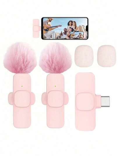 2.4GHz Wireless Lavalier Microphone, Mini Portable Clip-On Mic With Auto Noise Cancellation And 60mAh Rechargeable Battery, Suitable For Video Recording, Live Streaming, Interviews, Etc.