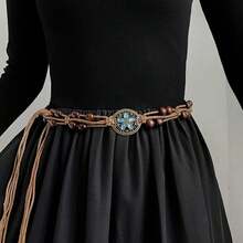 Bohemian Style Brown Woven Belt For Women - 一種尺寸 - 查看 3