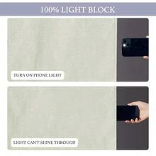 100% Blackout Curtains For Sightlight Window, Linen Textured Blend Privacy Front Door Curtain Blinds For French Door Kitchen Living Room Doorway, W 12 X L 69 Inch, Sage Green, 1 Panel - SageGreeninch - View 6