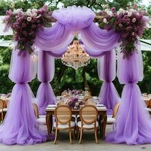 1pc 118.17in/315.02in/393.7in Elegant Light Purple Wedding Arch Curtain, Suitable For Ceremony & Reception Venue Decoration, Fit For Engagement, Valentine's Day, Reception, Party, Holidays, Birthday, Wedding Or Special Occasions, Suitable For Halloween And Christmas Events And Parties - Mauve Purple - View 4