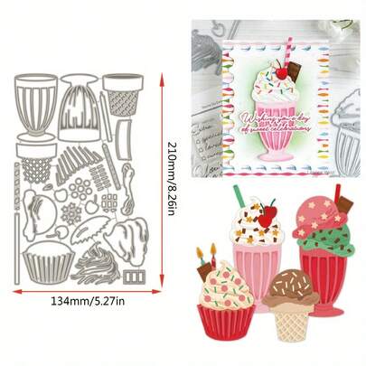 1 Stück Metall Stanzform Papier Cupcake DIY Scrapbooking Papier Handwerk Messer Stanzform Vorlage