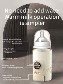 Upgrade Portable Bottle Warmer For Travel, 6 Temperature Settings With Smart Control & Night Light Display, Fast Heating, Long-Lasting Warmth 5-8H For Baby Feeding On-The-Go, Portable Travel Baby Bottle Warmer,Smart Portable Baby Bottle Warmer