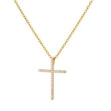 Inlaid Square Zirconia Cross Necklace For Men 18K Gold Plated Box Chain Stainless Steel Necklaces Luxury Design Cross Charm Jesus Religious Style Jewelry Daily Wear