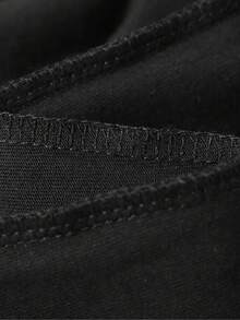 200g Camiseta de Manga Corta Impresa 100% Algodón, Moda Casual de Verano - Negro - Ver 5