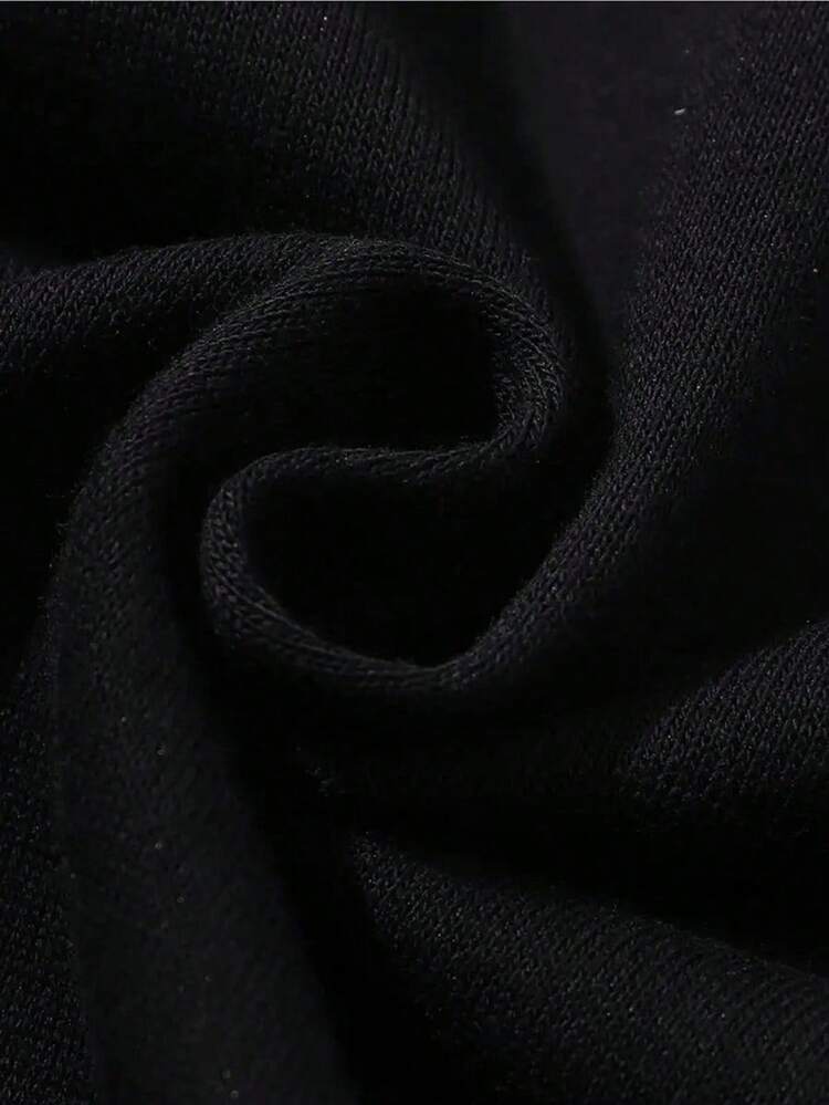 Men'S Halloween Pumpkin Graphic Crewneck Sweatshirt - Black Casual Streetwear Pullover With Heat Transfer Print, Regular Fit For Halloween & Christmas, Durable Casual Attire,Fall Hoodies,Men's Fall Clothes,Street Wear,Halloween,Mens Hoodies,Y2k Clothes,Jesus Hoodie,Thanksgiving Day,Nightmare Before Christmas,Christmas - 黑色 - 查看 3