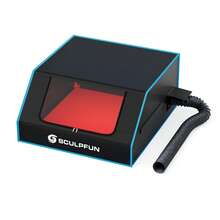 SCULPFUN B1 rök- och brandskyddsbox med fläkt för laserskärmaskin, damm- och ljudisolering, enkel installation - Svart - Visa 4