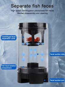 透明水族箱废物清洁器，水族箱垃圾过滤器，用于清洁鱼类废物，透明水族箱废物收集器，无需换水，易于使用的废水分离器，水族箱配件。 - 彩色 - 查看 7