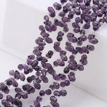 约95颗5*8毫米水滴形玻璃珠，彩色镀AB彩DIY饰品吊坠，适用于手工配件、鞋子、包包、发饰、节日礼物、生日礼物等。 - 5*8mm橫孔水滴 - 查看 49