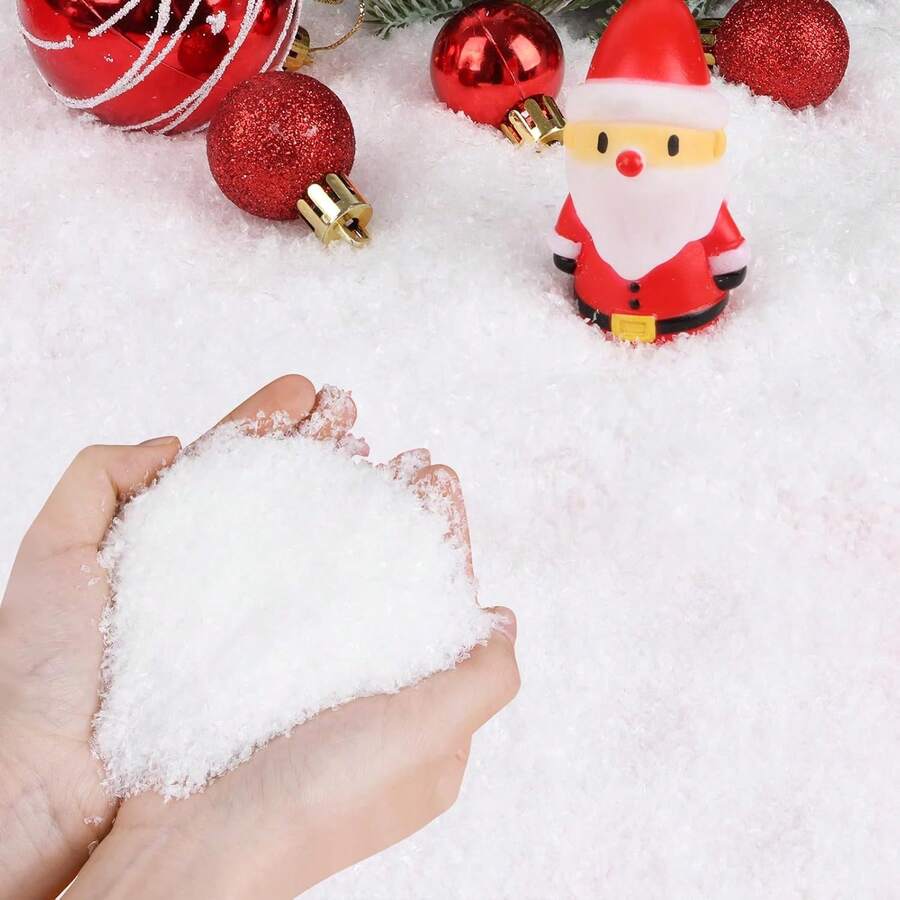 50/100/200g Christmas Fake Snow Decoration- White Twinkles Artificial Flake Fake Snow Powder Filler- Artificial Snow For Christmas Village Decoration DIY Crafts Home Decor Christmas Decorations Room Decor Winter