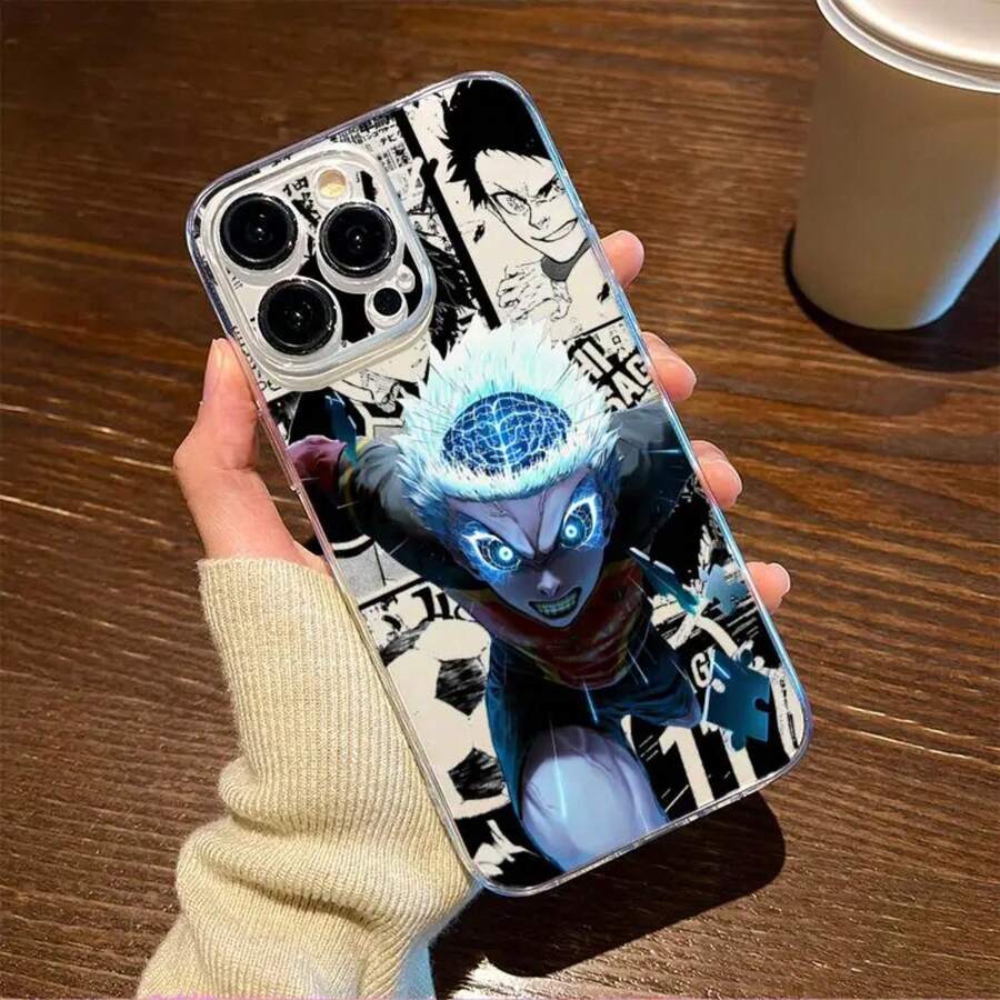 Funda de teléfono transparente de anime genial Blue Lock X Yoichi Isagi para iPhone 16 15 14 13 12 11 Pro Max XR Plus - Z10 - Ver 1