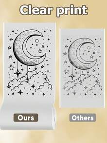 Phomemo Transparent Self-Adhesive Thermal Paper, Glossy Printable Sticker Paper Label For Phomemo T02/M02X/M02L/Y02C/Q02/M02/M02 Pro/M02S/M03/M04S Mini Sticker Printer, 50mm X 3.5m Per Roll, Diameter 28mm, 3-Rolls, The Entire Continuous Paper Per Roll, Image Time 10 Years - 透明色 - 查看 8