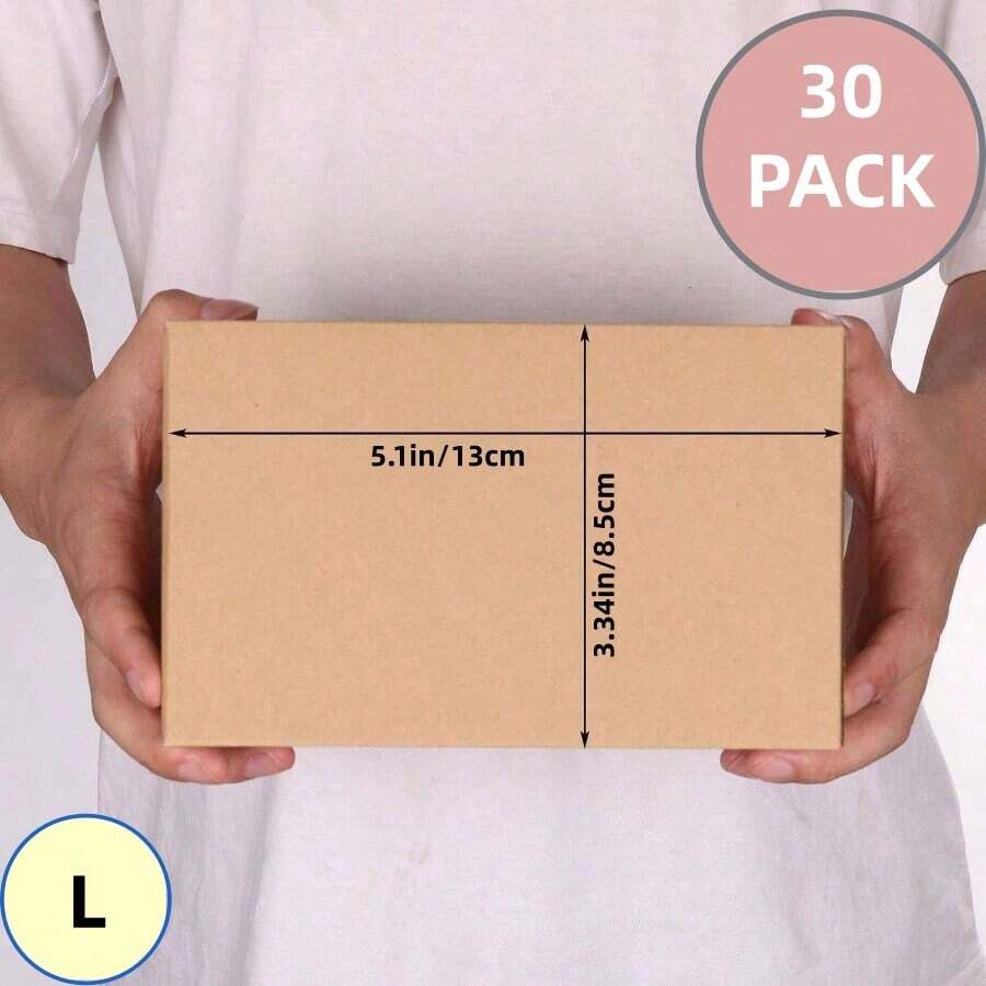 30pcs/Box Corrugated Cardboard Small Shipping Boxes, Surprise Gift Packaging Boxes, Personal Storage Boxes, Small Business Packaging Boxes, Brown - Multicolor - View 1