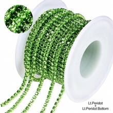 一卷10码爪链，电泳钻链，镀密爪钻链，派对礼服装饰钻链，圣诞装饰钻链，服装装饰配件，DIY美甲镶钻手机壳装饰配件 - 黑色 - 查看 9