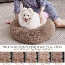Orthopedic Dog Bed Comfortable Donut Cuddler Round Pet Beds Ultra Soft Washable Dog And Cushion 20''23''30'' 23'' Brown - S(23''x 23'') + 棕色 - 查看 6