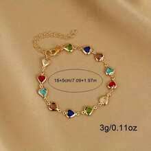 Women's Simple & Stylish Candy-Colored Heart-Shaped Bracelet - Ideal Gift For Loved Ones