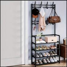 Bedroom - Ideal For Small Spaces, Metal, Multi-Functional Storage Solution For Clothes And Shoes, Shoe Organizer Rack, Shoe Rack Organizer, Entryway Shoe Rack, Shoe Storage Organizer, Display Rack, Shoe Rack, Shoe Storage Rack, Shoe Rack Organizer, Tall Shoe Rack, Narrow Shoe Rack, Space-Saving Shoe Rack, Shoe Storage Organizer, Shoe Rack Organizer, Slim Shoe Rack, Vertical Shoe Rack, Shoe Display, Corner Shoe Rack, Narrow Shoe Rack, Shoe Rack - Multicolor - View 14