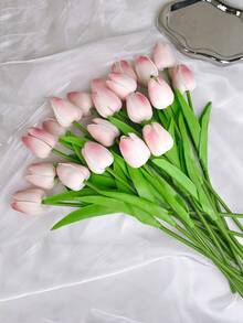 3pcs Artificial Tulip Flowers Decor, Home Accents, Living Room & Bedroom Decoration, Fake Flowers, Flower Bouquet, Christmas Decorations, Home Decor, Craft Supplies