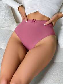 Set de 06 Piezas. Pantaleta francesa de algodón suave con diseño sensual y cómodo – Perfectas para todos los días. Talla: M y G. - Vino - Ver 3