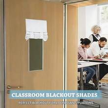 Classroom Door Window Cover, Blackout Shades For Classroom Windows And Doors Cover Lockdown Shades, Room Darkening Design Blocks Views, W 12 X L 30, 1 Panel, Pure White - 純白英寸 - 查看 3