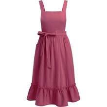 1pc Vintage European Apron Artistic Florist Design Ruffled Hem Kitchen Baking Apron Solid Color With Nordic Style For Homewear Florist Wedding - Multicolor - View 12
