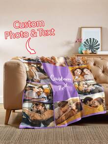 1 pièce Couverture personnalisée, peut personnaliser plus de 10 photos, couverture douce et confortable personnalisée, cadeau personnalisé, couverture d'anniversaire personnalisée, couverture pour chien personnalisée, couverture polaire personnalisée, couverture photo de chien, couverture collage, couverture photo d'ami, fournitures de bureau, couverture douillette, cadeau photo de famille, cadeau de mariage, cadeau d'anniversaire, cadeau fête des mères, cadeau fête des pères, cadeau pour les parents, cadeau pour les amis, cadeau pour elle, cadeau pour lui - 10 photos + lettrage - Voir 4
