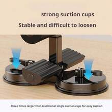 Sit Up Bar Foot Holder Heigh Adjustable - Sit Up Assistance Device With 2 Strong Suction Cups - Essential Ab Workouts & Core Exercise Equipment For Home Workouts (BLACK) - Black - View 8