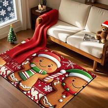 1pc Comfortable Christmas, Santa Claus Printed Faux Wool Bathroom Mat, Kitchen Mat, Doormat - Super Soft Microfiber, Suitable For Kitchen, Bathroom, Decorative Doormat - Multicolor - View 8